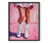 HAUS AND HUES Coastal Cowgirl Room Decor - Retro Coastal Cowboy Decor for Dorm Room, Aesthetic Cowgirl Wall Art, Pink Western Wall Art for Teen Girls Bedroom (Cowgirl Skirt, Unframed, 11x14)