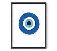HAUS AND HUES Evil Eyes Poster - Abstract Blue Art Prints for Room Aesthetic, Big Eyes Painting (Unframed, 12x16)