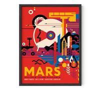 HAUS AND HUES Explore Mars Poster - NASA Print Space Wall Art, Visions of The Future Artwork, Spacex Sci Fi Print Space NASA Jpl Poster Exploration Wall Art UNFRAMED 12”x16”