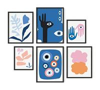 HAUS AND HUES Eye Posters for Wall - Set of 6 Evil Eyes Print, Wall Prints for Bedroom Aesthetic, Colorful Posters, Cute Paintings for Room Aesthetic (Unframed)