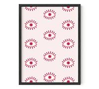 Haus and Hues Eye Wall Decor Pink Evil Eyes - By | Evil Eye Decor Eye Art Decor Evil Eye Wall Decor Pink Posters for Room Aesthetic | Trendy Posters VSCO Room Decor for Teen Girls UNFRAMED 12” x 16”
