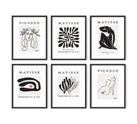 HAUS AND HUES Henri Matisse and Picasso Wall Art Set of 6 - Famous Artist Posters, Unframed 11x14