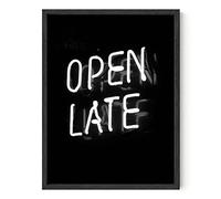 HAUS AND HUES Open Late Neon Sign Poster - Edgy Neon Posters for Bedroom, Trendy College Dorm Wall Art, Retro Aesthetic Wall Decor (Unframed 12x16)