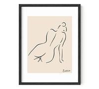 HAUS AND HUES Picasso Abstract Woman Wall Art - Nude Silhouette Minimalist Fine Line Art UNFRAMED 12x16