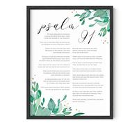 HAUS AND HUES Psalm 91 Wall Art - Bible Verses Wall Art, Religious Wall Quotes Bible Verse, Artwork with Scripture Art, Religious Gifts for Women, Christian Prints and Posters (Unframed, 16x20)