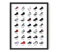Haus and Hues Sneaker Posters for Guys,Michael Jordan Shoes Poster, Sneaker Wall Art Cool Posters for Guys Bedroom, Shoe Poster Cool Wall Art (Black Framed, 16x20)