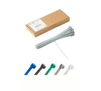 Haus Projekt Grey 200x2.5mm Small Cable Ties, 100pcs Premium Industrial Multi-Purpose Plastic Small Zip Tie Wraps, Indoor and Outdoor Use, Cable Management, Wires, Office, Garden, Garage, Workshop