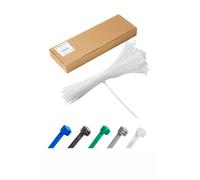 Haus Projekt White 400x7.6mm Cable Ties Heavy Duty, 100pcs Premium Industrial Multi-Purpose Plastic Zip Tie Wraps, Indoor and Outdoor Use, Cable Management, Wires, Office, Garden, Zip Ties White