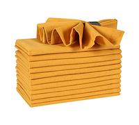 Hausattire Reusable Napkins Cloth Washable 100% Cotton 18x18 Inch Dinner Napkins|Table Napkins for Spring Easter Basket Decor |Set of 12 Cloth Napkins for Home Banquet Wedding |Mustard