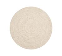 Hausattire Hand Woven Jute Braided Rug, 3’ Round - Off White, Reversible Boho Entry Area Rugs for Kitchen, Living Room I Farmhouse Decorative Floor Rug, 3 Feet Round