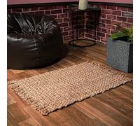 Hausattire Hand Woven Jute Rug 2'x3' - Natural,Reversible Farmhouse Boho Accent Rustic Rugs for Kitchen,Living Room,Bedroom,Entryway Rag Rug|Decorative Floor Rugs-24x36 Inches