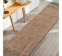 Hausattire Hand Woven Jute Runner Rug 22"x72" - Natural, Reversible Farmhouse Boho Rustic Area Runner Rugs for Hallway, Kitchen, Living Room, Bedroom | 6 Feet Long Decorative Floor Rugs