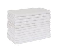 Hausattire Reusable Napkins, Cloth, 100% Cotton, 20x20 Inch, White, Set of 12, Perfect for Home, Banquet, Wedding, Table Napkins