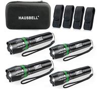 HAUSBELL 2000 Lumen Flashlight 4 Pack Super Bright Tactical LED Small