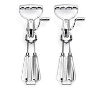 Hausdec 2PCS Egg Beater Hand Crank Stainless Steel Rotary Hand Whip WhiskHand Crank Egg Beater Mixer Manual Hand Mixer