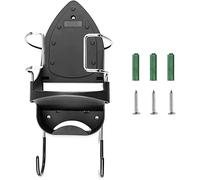 Hausdec Iron Board Hanger Wall Mount Electric Iron Holder Iron and Ironing Board Storage Organizer Shelf with Removable Hooks -1