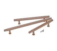 Hausen Knurled T-Bar Handle for Kitchen/Bathroom/Bedroom/Office Cupboards, Cabinets, Drawers & Unites, Brushed Brass Finish, 128mm