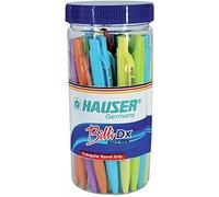 Hauser Billi 0.5mm Ball Pen Jar | Retractable Mechanism With Comfortable Grip | Smudge Free & Smooth Writing Experience | Refillable | Blue Ink, of 25 Pens