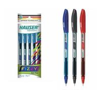Hauser Fizzy Gel Pens, BLACK, 0.7mm Fine Point, Pack of 5, Quick-Drying, Smooth Gel Pens, Perfect for School Office Home Use, ZOFAX Black Ball Pen