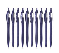 Hauser Germany Ev Retractable Ball Pen Wallet Pack | Minimalistic Stylish Body With Pocketable Clip | Blue Ink, Pack Of 10