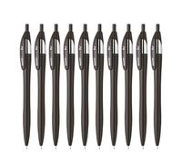 Hauser Germany Ev Retractable Ball Pen Wallet Pack | Minimalistic Stylish Body With Pocketable Clip | Black Ink, Pack Of 10