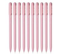 Hauser Germany Xo 0.7Mm Ball Pen Box Pack | Sleek Body & Minimalistic Design | Matt Finish & Solid Body Type | Low Viscosity Ink With Ultra Durable Tip | Red Ink, Pack Of 10 Pens