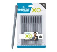 Hauser Xo Ball Pen – 0.7 mm Durable Tip, Low Viscosity Black Ink, Matt Minimal Design – Set of 10