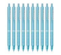 Hauser Germany XO Click Retractable Gel Pen | Needle Spring Tip for Super Soft & Smooth Writing Experience | Grooved Grip for Comfortable Writing | Blue Ink, Pack Of 10