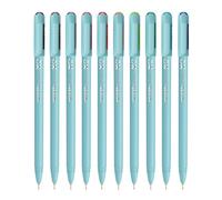 Hauser Germany XO Multicolor Ball Pen Wallet Pack | Multi-Use Pen for Coloring, Doodling, Mandala, Writing | Minimalistic Aesthetic Looks with Pastel Body | Multicolor Ink, Set Of 10