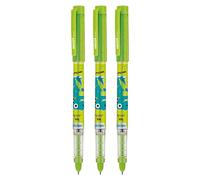 Hauser Inx Dino Liquid Ink Fountain Pen Blister Pack | Cushiones Nib For Break Free Writing | Free 2 Pieces X-Large Jumbo Cartridges | Blue Ink, Pack Of 3