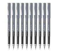 Hauser Sonic 0.55mm Gel Pen Box | Attractive Foiled Body | Stylish Metal Clip | Refillable & Waterproof Gel Ink | German Technology For Smooth & Effortless Writing | Black Ink, Set of 10 Gel Pens
