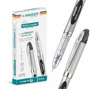 HAUSER Writo-meter Longest Writing Pen - 10,000+ Meters Ink Flow, 0.6 MM Longest Writing - 6.21 Miles Pens, 10X More Than Ordinary Pens, Ergonomic Grip, Smooth & Durable for School and Everyday Use