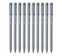 Hauser Xo Ball Pen Box Pack | Tip Size 0.7 Mm | Sleek Body & Minimalistic Design | Matt Finish | Solid Body Type | Low Viscosity Ink | Ultra Durable Tip | Black Ink, Set Of 10 Pcs