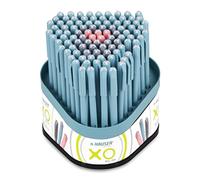 Hauser XO Ball Pen Box Stand Pack | Tip Size 0.6 mm | Comfortable Grip With Smudge Free Writing | Sturdy Refillable Ball Pen | Blue, Black & Red Ink, Pack of 100