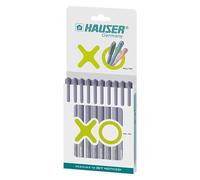 Hauser Xo Ball Pen Wallet Pack | Tip Size 0.7 Mm | Sl ody & Minimalistic Design | Matt Finish | Solid Body Type | Low Viscosity Ink | Ultra Durable Tip | Black Ink, Set Of 10 Pcs X 3 Pack