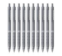 Hauser XO Click Retractable Gel Pen | Needle Spring Tip for Super Soft & Smooth Writing Experience | Grooved Grip for Comfortable Writing | Black Ink, Pack Of 10
