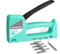 HAUSHOF Hand Stapler Gun Green Upholstery Staple Gun Wood Stapler for Staples Type 53, with 800 Staples 8 mm and Staple Remover for Wood, Fabric, Furniture