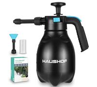 HAUSHOF Snow Foam Pump Sprayer 2L, Handheld Car Foam Sprayer with 2 Adjustable Nozzles, Handheld Pump Sprayer for Car Washing, Garden Watering & Household Cleaning