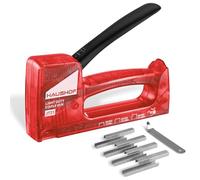HAUSHOF Transparent Staple Gun Tacker Kit - Light Duty Stapler for Wood, Fabric & Decoration - Includes 800 Staples Type 53 & Staple Remover