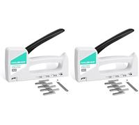 HAUSHOF Upholstery Staple Gun Kit Type 53 Light Duty Stapler with 800 Staples and Staple Remover for Wood Fabric DIY and Home Decoration (Pack of 2)