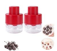 Hausio Cherry Pitter - 7-in-1 Pitter Cherry Plums, Cherry Stone Remover, Cherry Pitter with 7 Holes, Cherry Corer, Cherry Pitter Manual, Cherry Jam (Pack of 2)