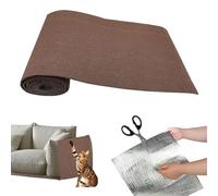 Hausio Self-Adhesive Wallpaper - 40 x 200 cm Scratch Mat Self-Adhesive for Sofa and Wall, DIY Scratch Protection Sofa, Cat Carpet, Antiscratch Tape for Cat Stand, Wooden Handle (Brown 40 cm x 200 cm)