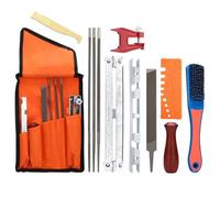 Hausio Universal Chainsaw Sharpener, Chainsaw Sharpener Kit, Depth Limiter Gauge, Chainsaw Sharpening Set, Depth Gauge, Flat File, Lightweight Field Bag (Set 2), Pack of 12