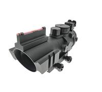 Hauska Air Rifle Scope 4x32 ACOG Red/Green/Blue Triple Illuminated W/Top Fiber Optics Sight and Weaver Slots