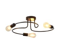 HAUSPRO Modern Chandelier Ceiling Lights Living Room, 3 Way Swirl Black Ceiling Light Flush Light Fittings Ceilings Lampshade for Kitchen, Bed & Dining Room Office