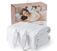 HAUSPROFI Electric Blanket Super King, Heated Underblanket Bed Warmer with Dual Control 9 Heat Settings 9 Timer Settings Soft Fleece Polyester, Machine Washable with Detachable Control (200 * 150cm)