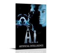 HAUSRENWRHHT A.I. Artificial Intelligence Poster Wall Art Canvas Cover Aesthetic Vintage Poster Decorative Painting for Living Room Bed Room 24x36inch(60x90cm) Frame-style