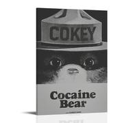 HAUSRENWRHHT Cocaine Bear Poster Wall Art Canvas Cover Aesthetic Vintage Poster Decorative Painting for Living Room Bed Room 08x12inch(20x30cm) Frame-style
