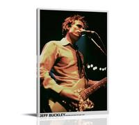 HAUSRENWRHHT Jeff Buckley Poster Wall Art Canvas Cover Aesthetic Vintage Poster Decorative Painting for Living Room Bed Room 24x36inch(60x90cm) Frame-style