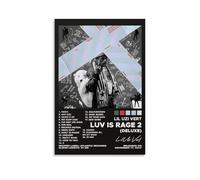 HAUSRENWRHHT Lil Uzi Vert Album Luv Is Rage 2 (Deluxe) Poster Wall Art Canvas Cover Aesthetic Vintage Poster Decorative Painting for Living Room Bed Room 08x12inch(20x30cm) Unframe-style
